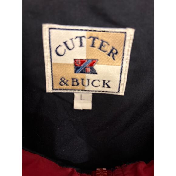 Vtg 80s/90s Cutter & Buck Red bomber jacket, retro outdoors, pockets snaps - Picture 7 of 8
